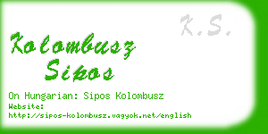 kolombusz sipos business card